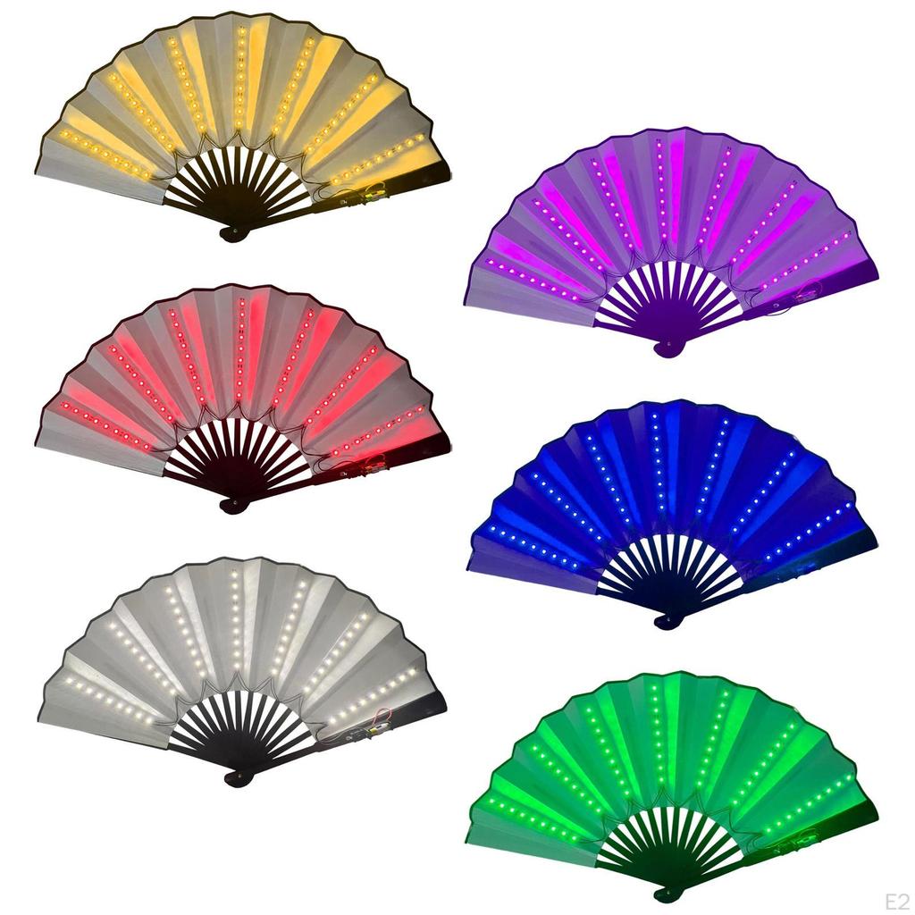 Folding Fan Fittings Decor Handheld Night Supplies Durable for Party Home Wedding Club Show