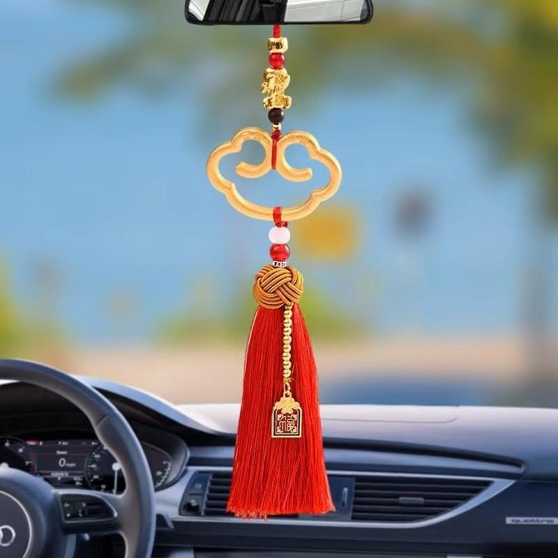 Imitation Brass Ruyi Ping An Pixiu Rearview Mirror Tassel Ornament