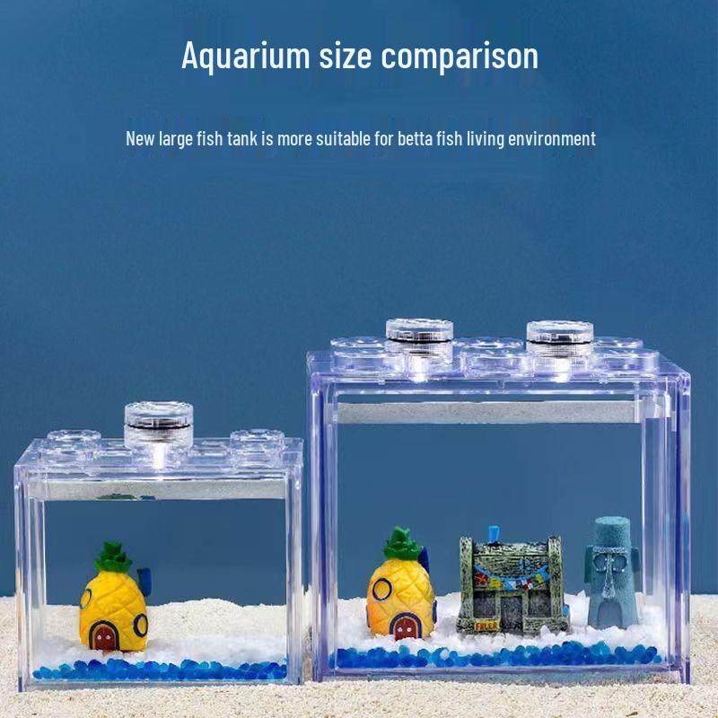 Creative Douyu Small Desktop Fish Tank with Light and Acrylic Aquascaping