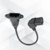 Rechtwinklige C13-Stecker Stromkabel 20cm C14-Buchse Mit Ohr-Design Hohe Leitfähigkeit Kupferdraht