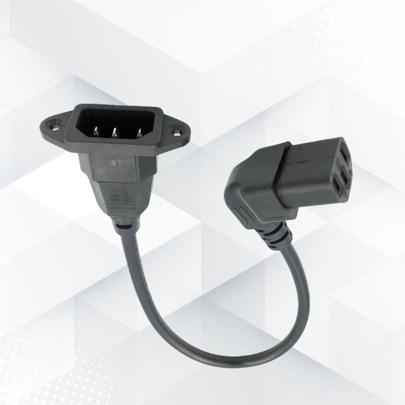 Rechtwinklige C13-Stecker Stromkabel 20cm C14-Buchse Mit Ohr-Design Hohe Leitfähigkeit Kupferdraht