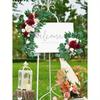 2pcs-Wedding Arch Flowers, Artificial Burgundy Wedding Flowers, Wedding Welcome Sign Decoration and Arch Flowers for Wedding Reception