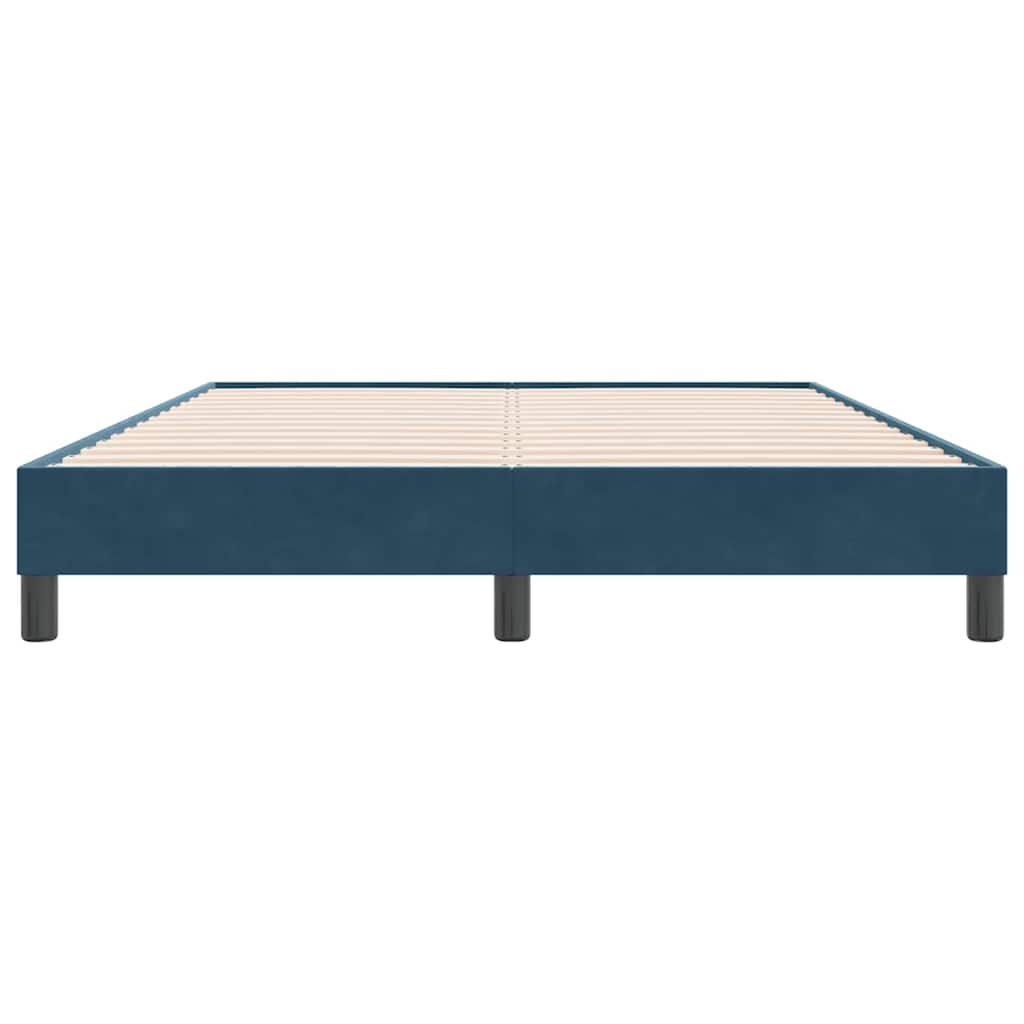 Bed Frame without Mattress Dark Blue 140 x 220 cm Velvet