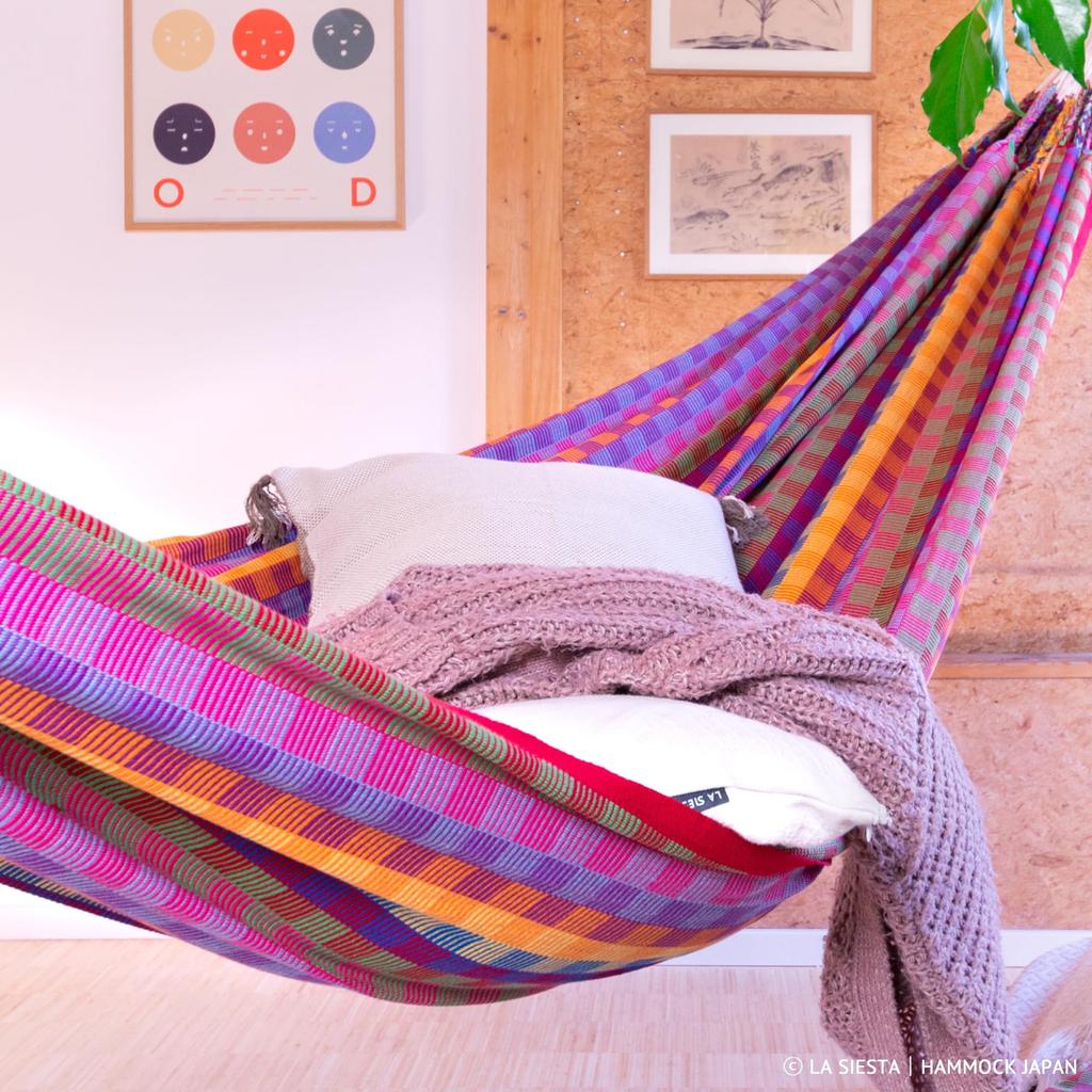 LA SIESTA Classic Hammock Double Size Flora Made from Organic Cotton [1-2 Person] FLH16-27 (Flowers)