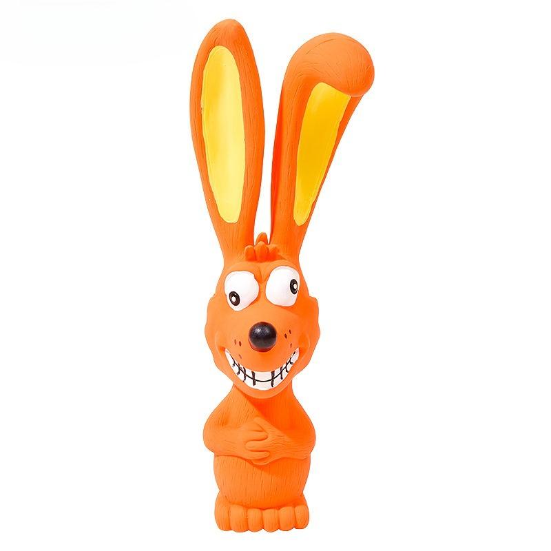 Pet Latex Toys - Long-eared Rabbit Animal - Teething and Dental Cleaning Natural Latex Sound Toy