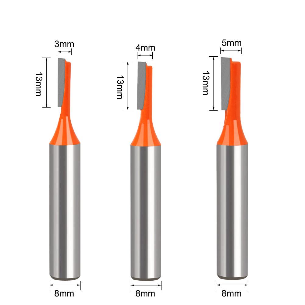 8mm Shank Single-flute Straight Router Bit - Groove Cutting Bit, Trimming Cutter, Woodworking Milling Bit Set