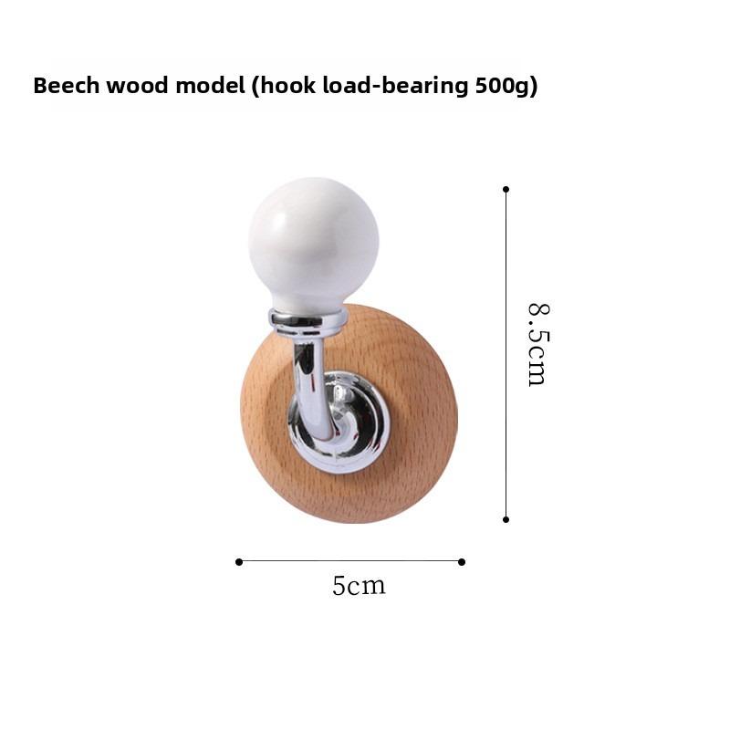 Non-drilling Magnetic Hook Anti-theft Door Magnet, Traceless Nail Magnet, Solid Wood Round Fridge Magnet