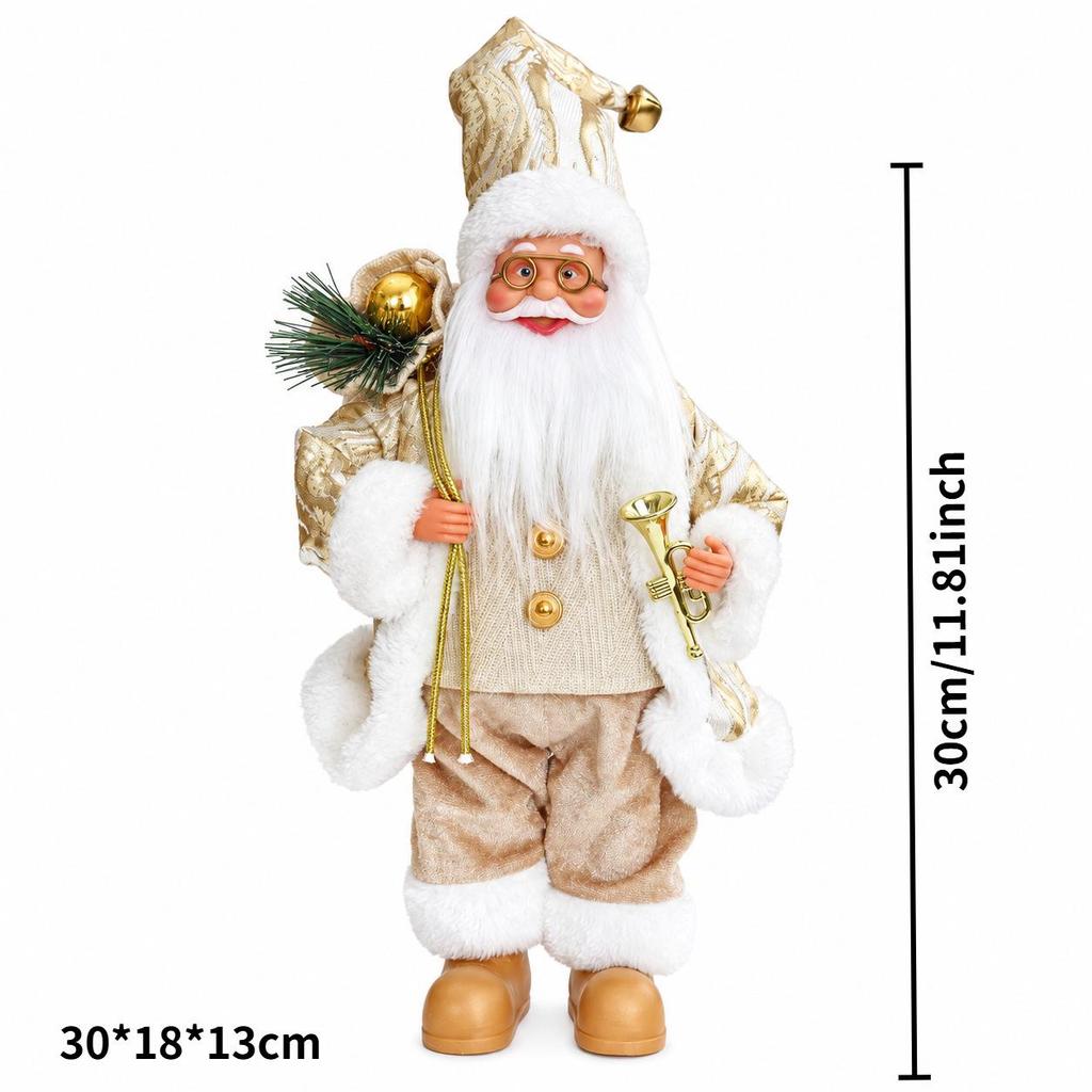 Santa Claus Chef Doll Ornament - Christmas Figure for Home or Window, Festive New Year Decoration