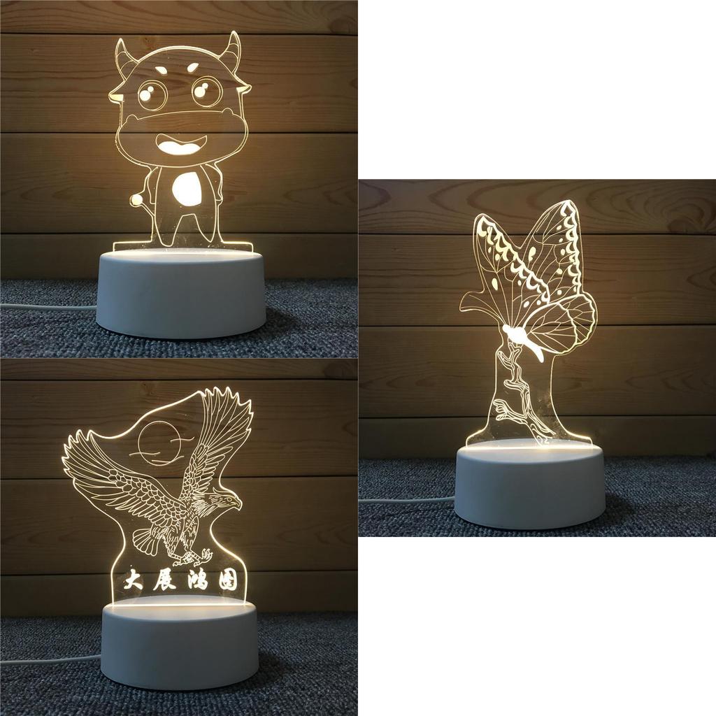 Butterfly Ox Year Gift Small Night Light Small Dog Head Small Cow Creative Desk Lamp Grand Opening Gift Diy