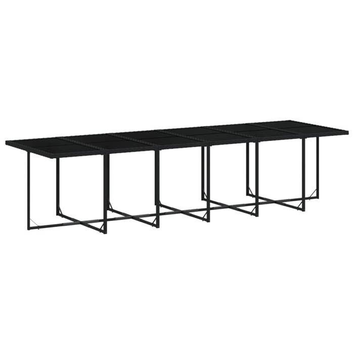 VidaXL Ensemble à manger de jardin 17 pcs coussins noir résine tressée, ensemble à manger d'extérieur, meuble à manger de 3210822