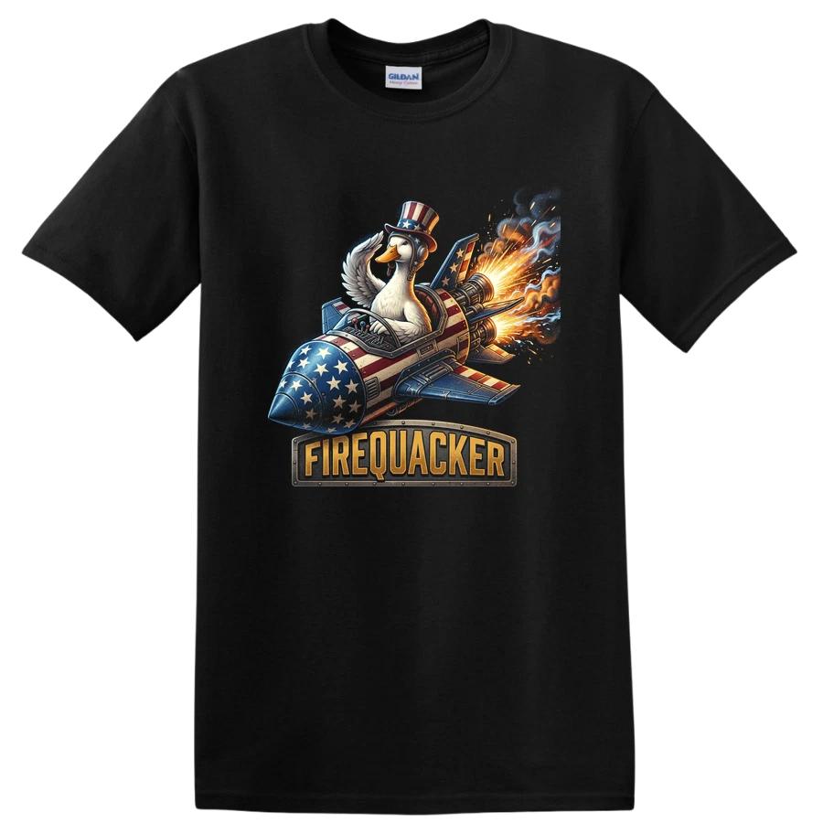 USA Firequacker Duck Rocket Vintage Tee T Shirt Fourth of July Fun Design L