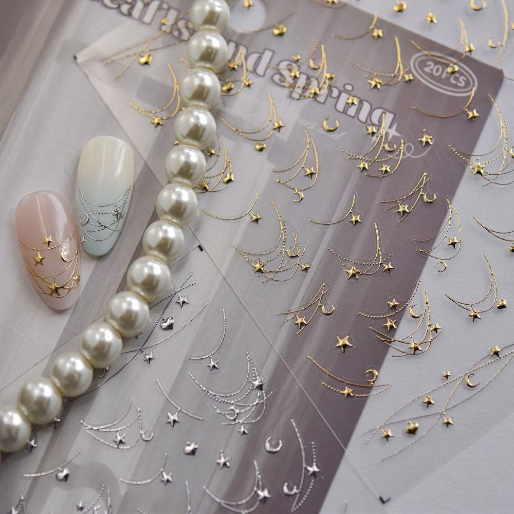 5D Effect Manicure Decals Self-Adhesive Nail Sliders Elegant Nail Decorations Beauty Manicure