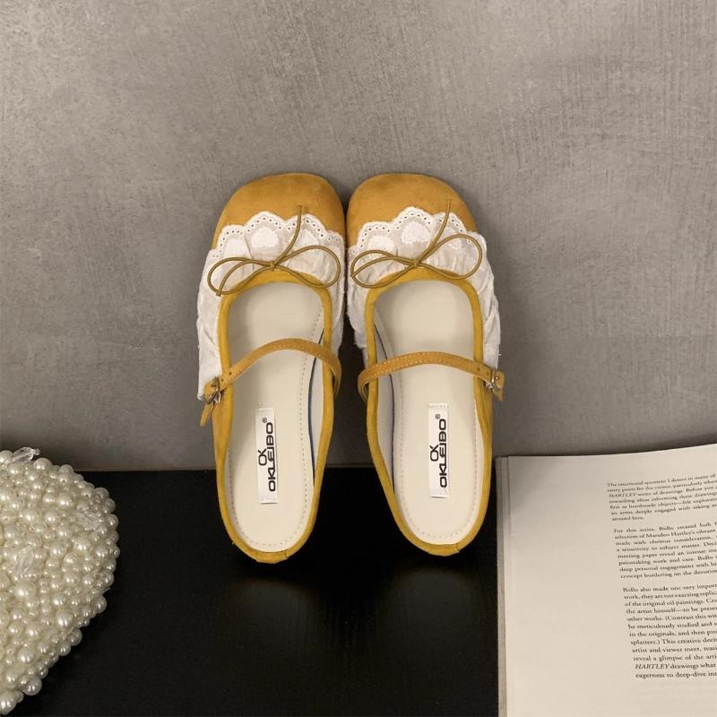 

Модные женские балетки, летние новые женские сандалии, модные мягкие нескользящие тапочки с кружевом и цветами, милые женские уличные тапочки 39 жёлтый