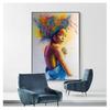 A tisky Nástěnné malby na plátně Černá dívka Abstraktní obraz na stěnu pro jídelnu Výzdoba uličky Graffiti Barevné umělecké plakáty
