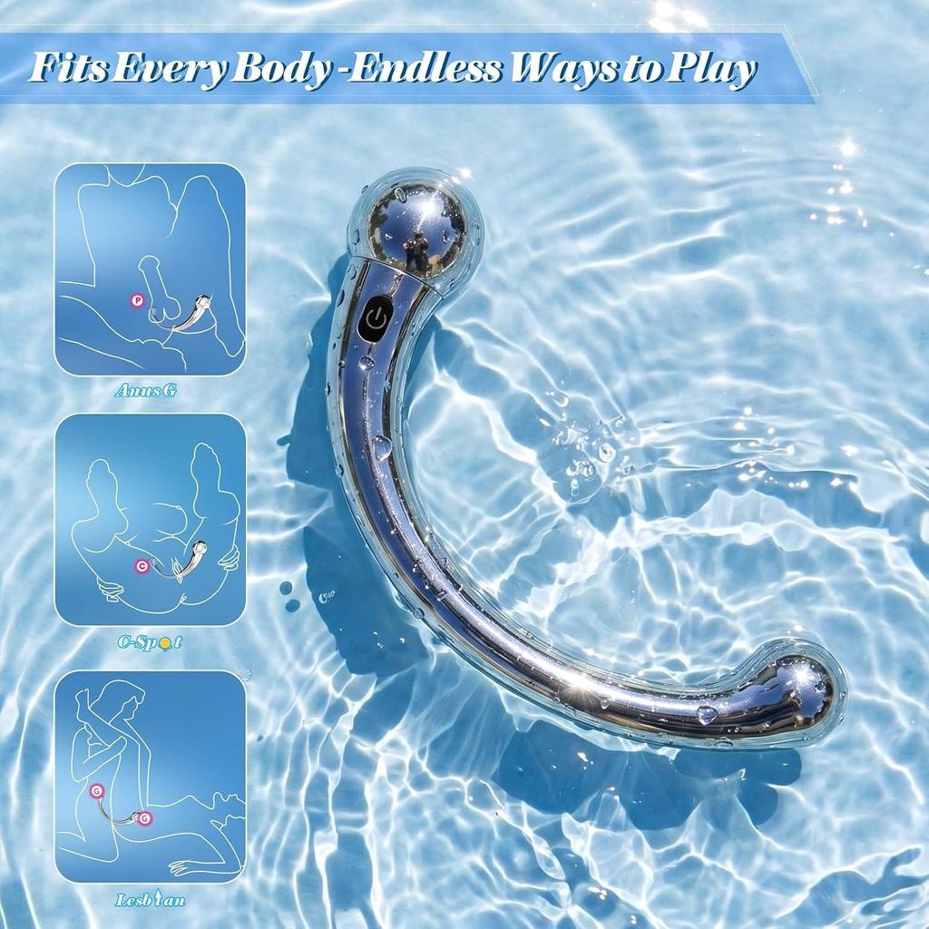 Metall Vibrierender Dildo G-Punkt Stab Prostata Massage Stift Penis P-Punkt Stimulator Analer Dildo Stecker Sexspielzeug für Männer Frauen Edelstahl