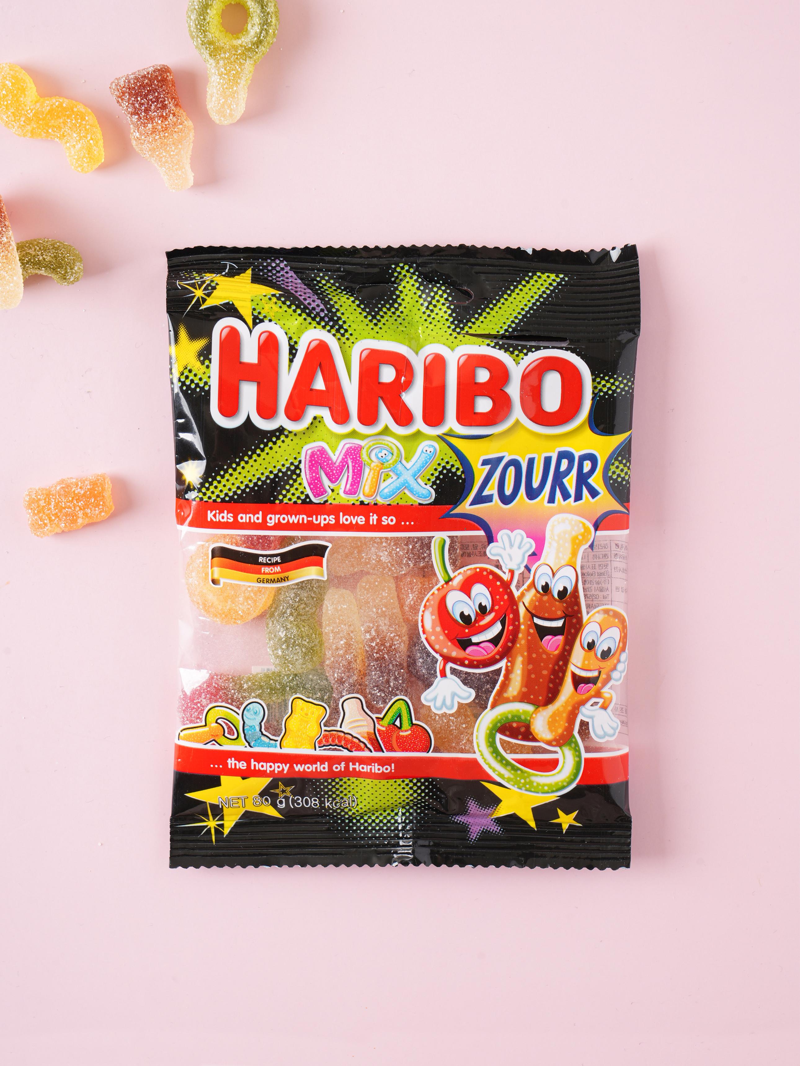 Haribo Mixed Sour Gummies 80g Pack 1ea