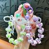 Beaded Bow String Bead Mobile Phone Chain Short Colorful Ball Beaded Phone Strap  Female Lady Girl