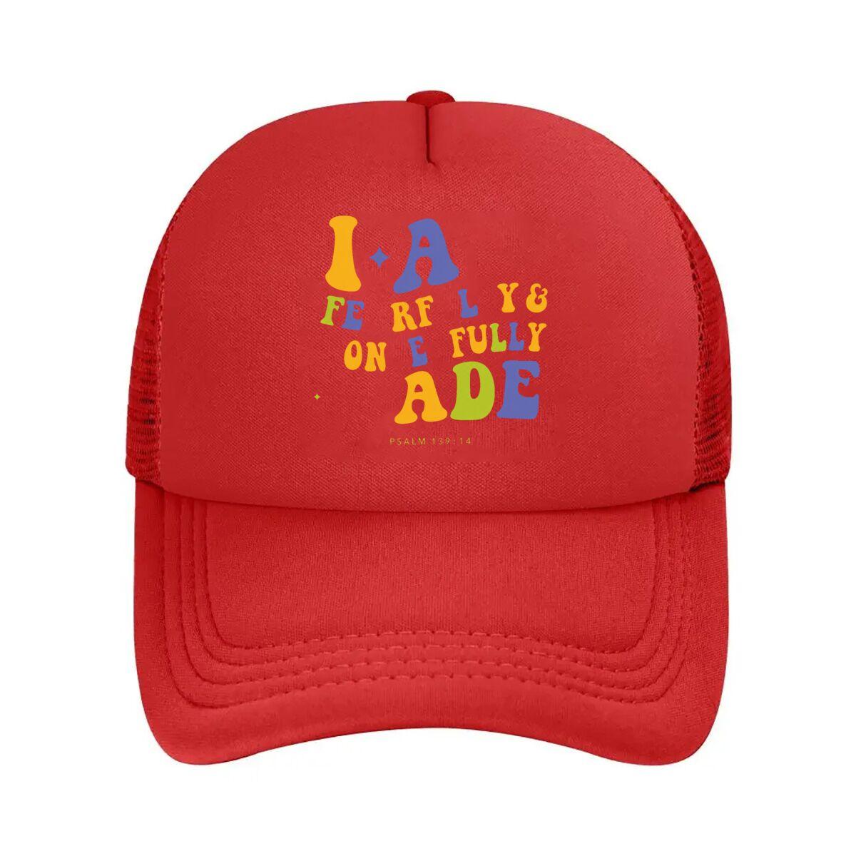 I Am Fearfully And Wonderfully Made Psalm Mesh Baseball Cap Casual Hat Outdoor For Womens Unisex FeUnisex One Size