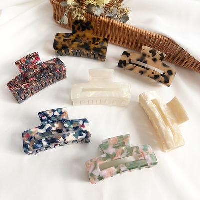 New Acetate Hair Clips for Women Colorful Large Size Hair Claw Geometry Hairpin Crab Hair Clip Fashion Hair Accessories