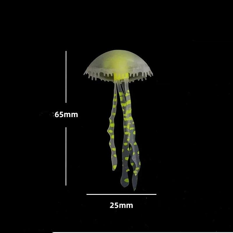 1Pc Luminous Floating Jellyfish Aquarium Decoration Multicolor Glow in Dark Non-Toxic Ornament for Saltwater Fish Tank Decor