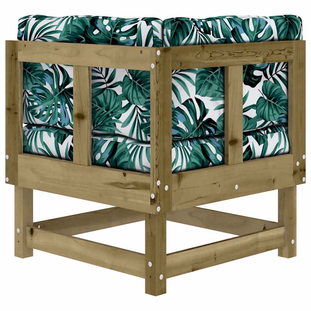 Corner Sofa Set with Cushions 2 pcs Pressure Treated Pine Wood