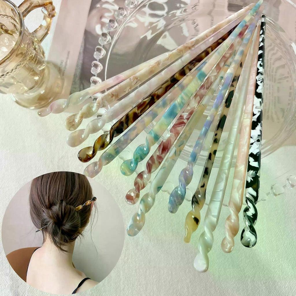 Fashion Chinese Style Hair Sticks Vintage Acetate Chopstick Women Hairpins Clips Wedding Jewelry Girl Beauty Styling Accessories