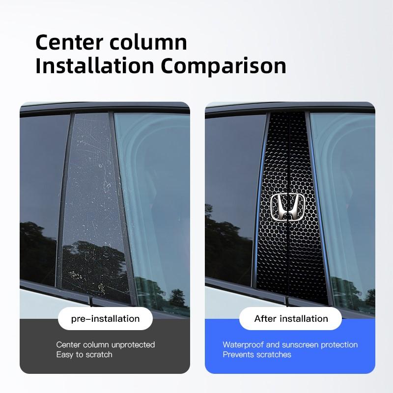 Car Stickers B-Pillar Center Column Decoration Cover PET Decals Auto Accessorie For Honda Civic Accord Fit Jazz CRV BRV HRV XK6
