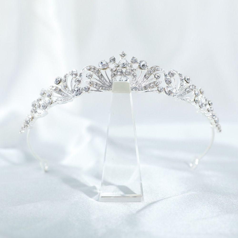 Shimmering Rhinestones Bride Crowns Elegant Crystal Princess Tiaras Lightweight Fashion Queen Crowns Weddings