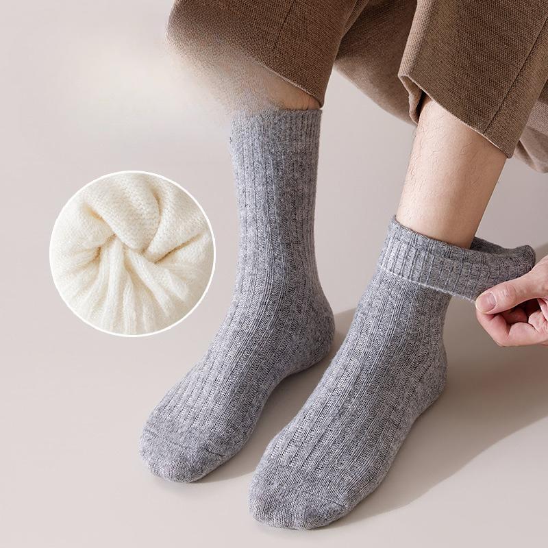 Wool Socks for Men's Autumn and Winter Mid-calf Socks, Thickened and Warm Long Calf Winter High-calf Men's Long Calf Socks