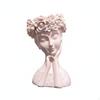 Resin Head Planter Cute Design Girl Bust Artistic Sculpture Lady Flower Pot for