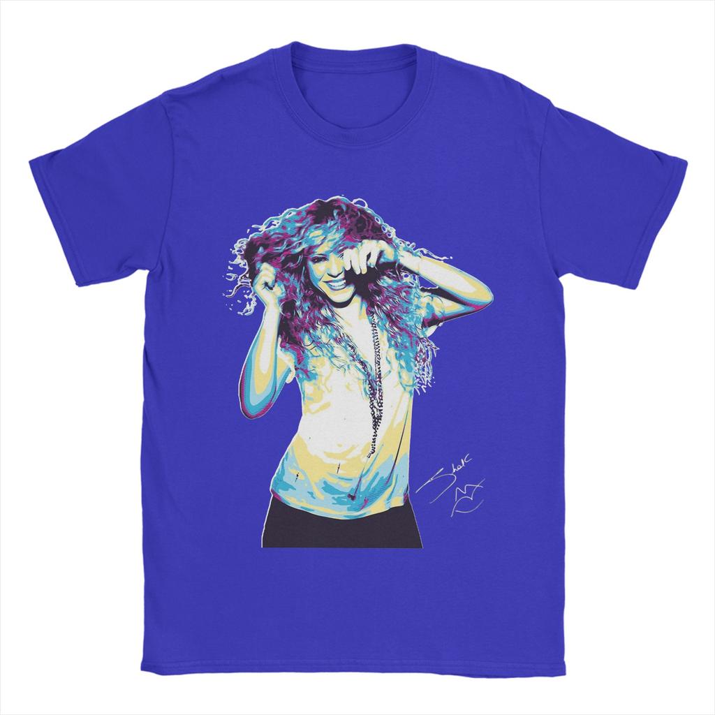 Vintage Singer Shakira TShirts for Unisex Round Neck Cotton T Shirts Short Sleeve Tee Shirt Unique Tops