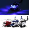 Elicottero Diecast 1/32 Polizia, Elicottero Comando Sicurezza Pubblica, Modello Aereo in Scala, Giocattoli per Bambini Regalo con Funzione a Retrocazione/voce/luce