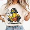 Cool Banana Baseball T Shirt Fan Gift Summer Sports Top Vintage Washed Casual Top For Everyday Wear Streetwear Slightly