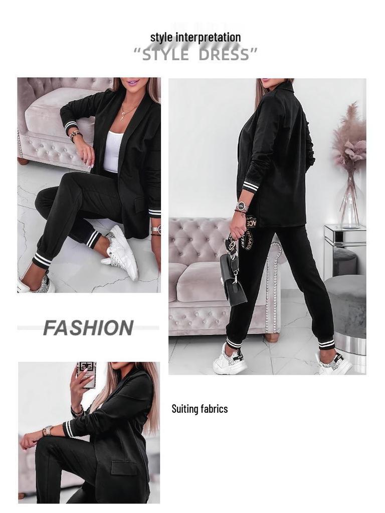 Women's Spring Korean-Style Retro Blazer & Casual Suit Set