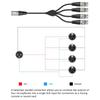 Professional XLR 3Pin Music Splitter Cable 0.6M Connect 4Devices XLR Y Splitter Cable For Recording Live Performances