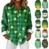 Dames Blouse Kerst Print Knoop Lange Mouw Casual Basic Shirt Kraag Regular Top