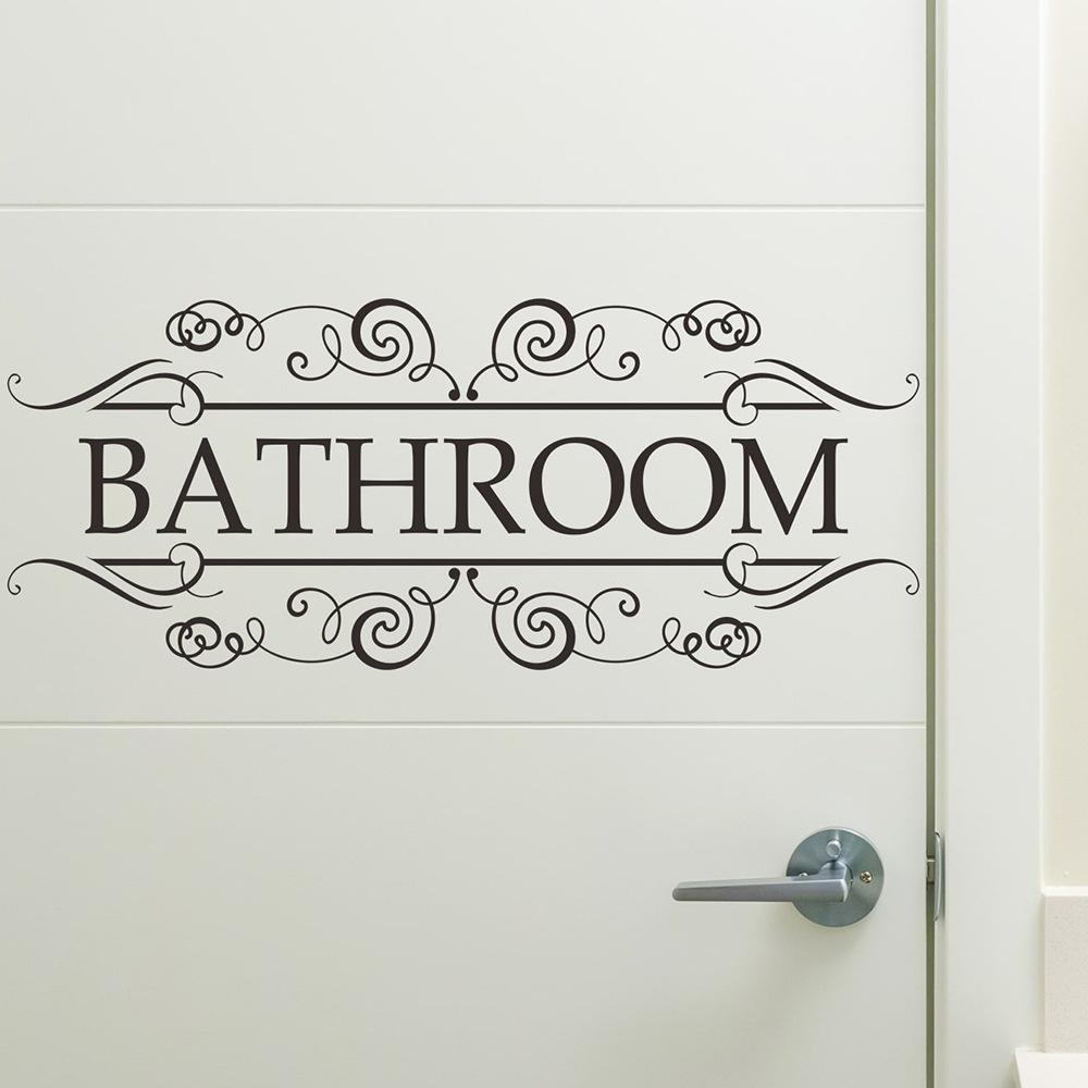 English Slogan Bathroom and Toilet Door Stickers for Home Beautification Wall Stickers