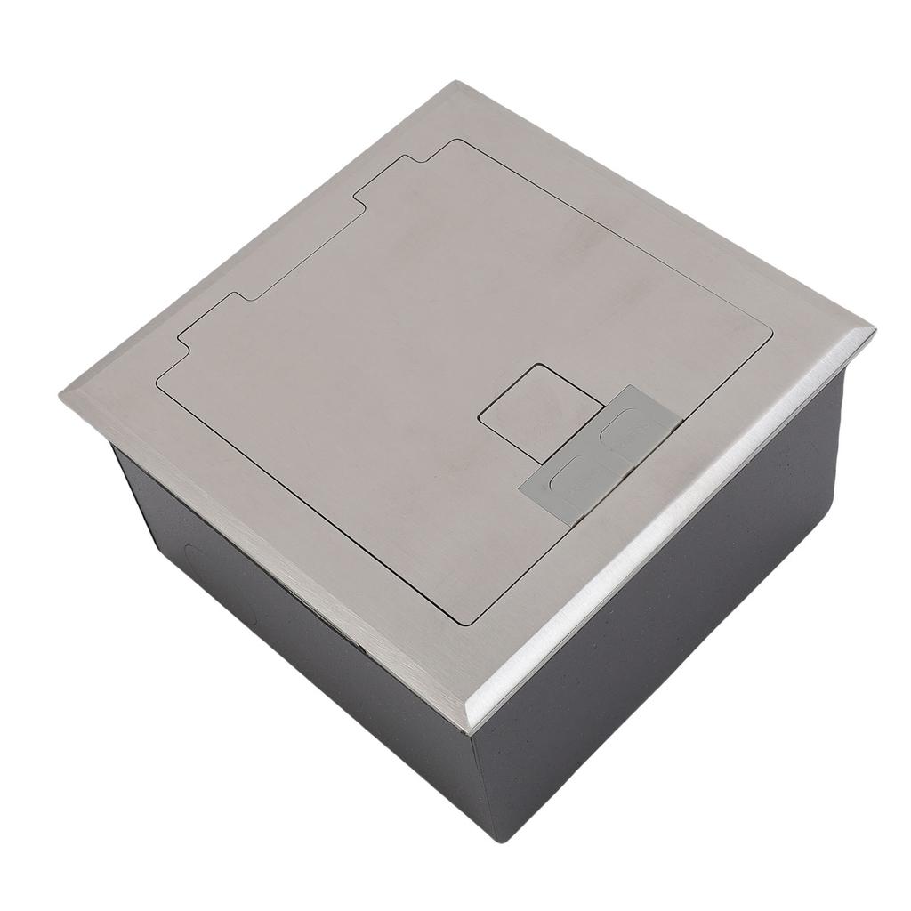 Recessed Floor Outlet 2 X 3 Prong and USB A USB C Port Silver Water Proof Stainless Steel Concealed Floor Socket