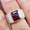 Garnet Emerald Cut Gemstone With 925 Sterling Silver Ring For Men's #B756 JL375692870392
