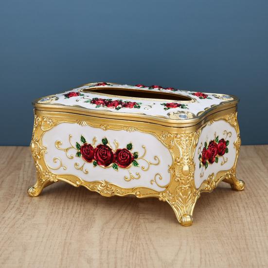 European Tissue Box Large Capacity Easy Access Tissue Box Cover Acrylic Paper Napkin Holder Luxurious Home Decoration