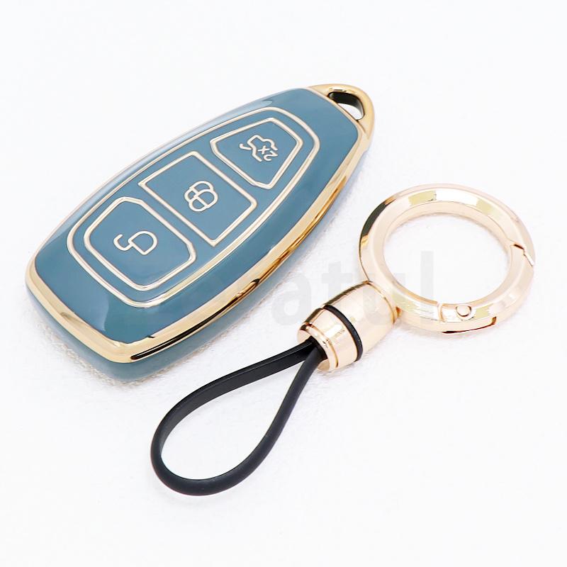 Tpu For Ford B-Max C-Max Ii S-Max Kuga Ii Ecosport Fiesta Iv Focus Iii Galaxy Fusion Mondeo Iv Etc. Car Key Case Cover Keychain