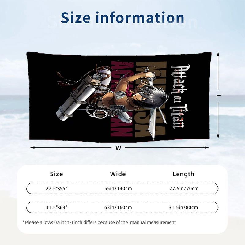 Attack on Titan Beach towels also serve as bath towels summer essential a musthave for the outdoors the beach and the pool