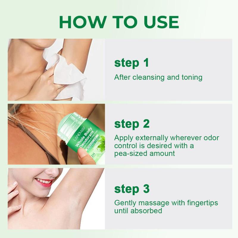 Whole Body Deodorant - Refreshing Mint Scent, Long-lasting Odor and Gentle Underarm Care - Nourishing The Skin and Staying Dry - 72 Hours of Fragrance