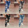 European & American Women's Elastic Waist Mid-Waist Lace-Up Slim Fit Small Leg Jeans - Elegant Commuting Long Jeans