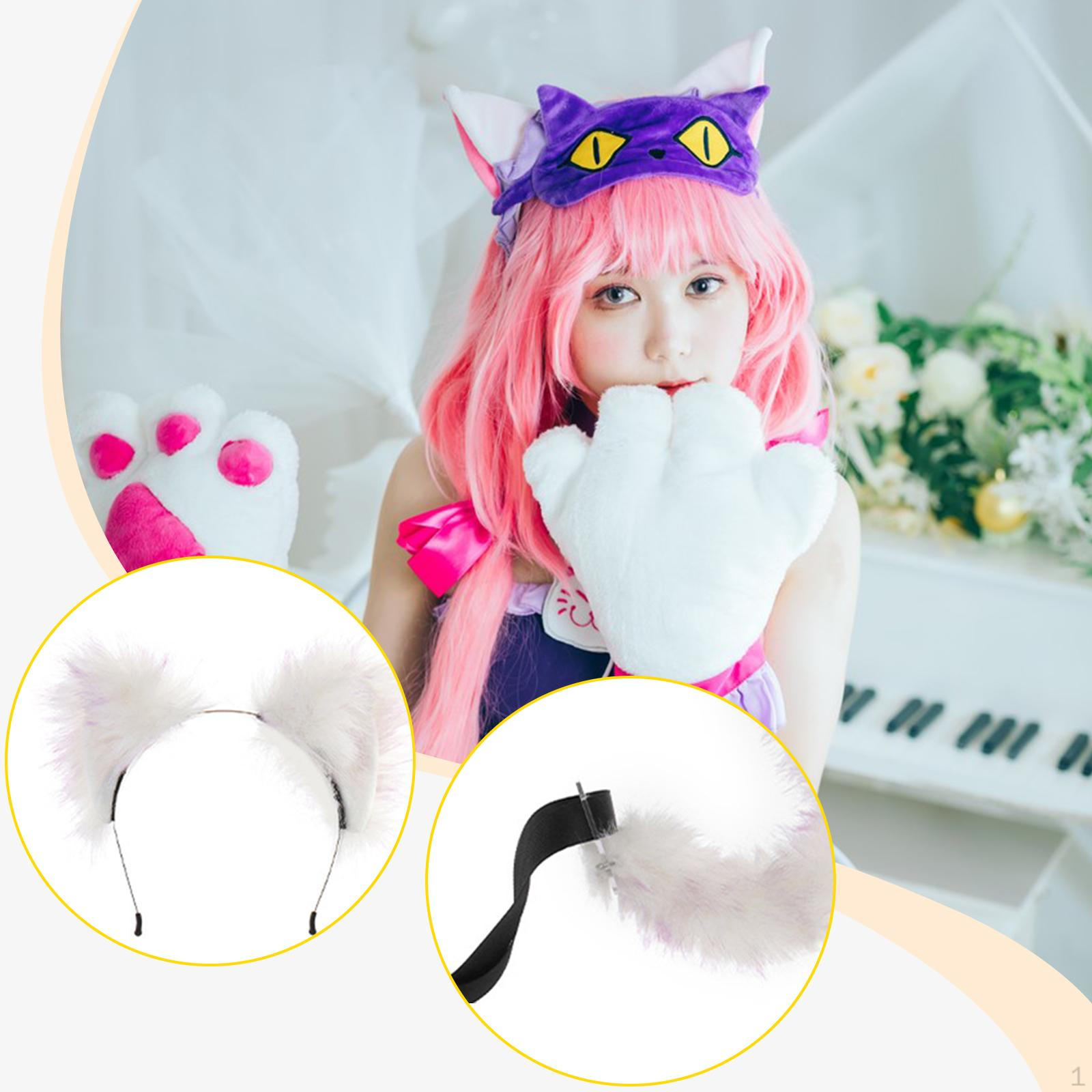 

и Хвост Косплей Набор Очаровательные Костюмные Аксессуары Кошки для Выпускного Бала Дня Рождения Color A