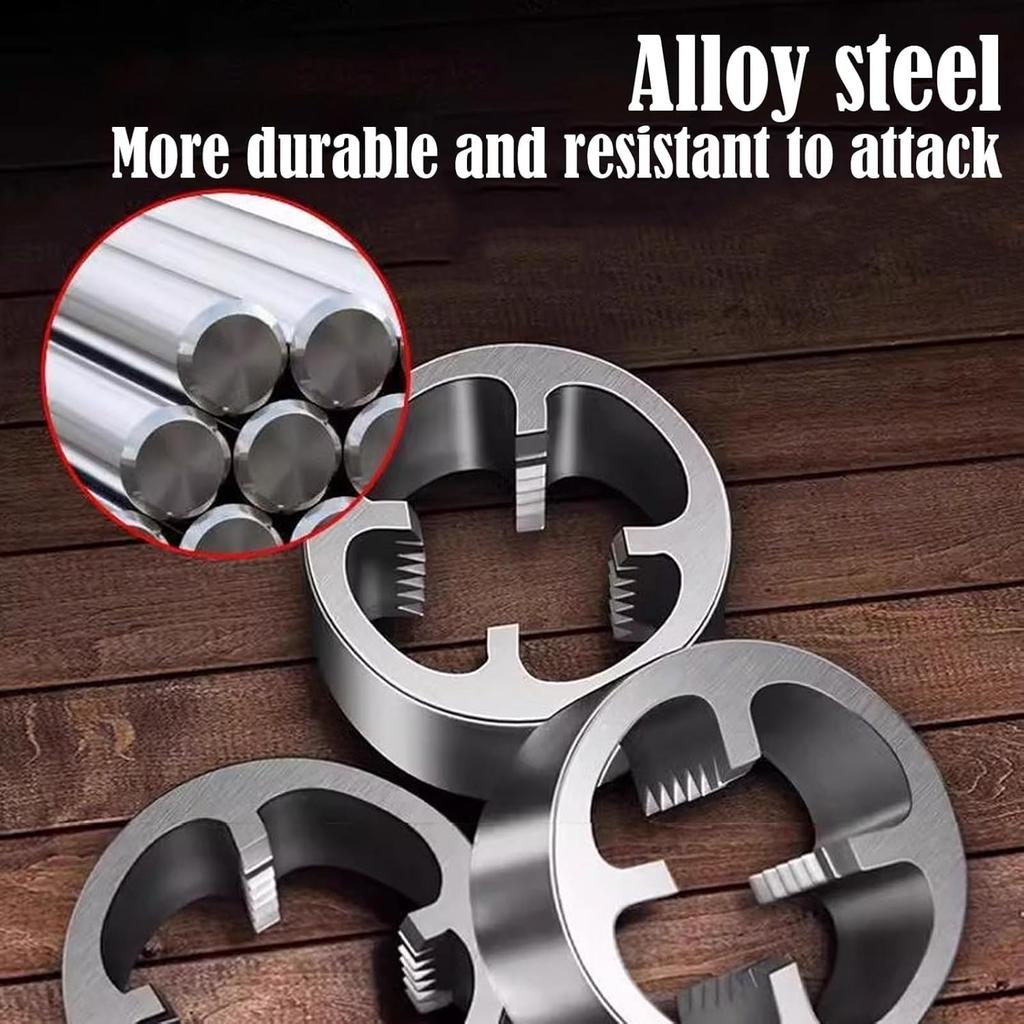 PVC Pipe Threader, Electric Drill Compatible PVC Pipe Threader Kit, PVC Thread Maker Tool for Electric Drill, with 3 Dies,1/2", 3/4", 1" Npt (B