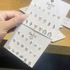 Korean Style 9-pair Card Stud Earring Set, INS Trendy Glass Diamond Alloy Heart Bow Cute Earrings