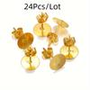 24pcs/Lot  Blank Post 4/5/6/8/10mm Earrings Studs Base Pins With Earring Plug Findings Ear Back For Jewelry Making