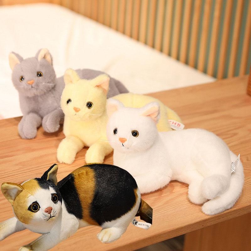Cute And Cuddly Cat Plush Toy Realistic Animal Stuffed Doll For Kids Perfect Birthday Gift