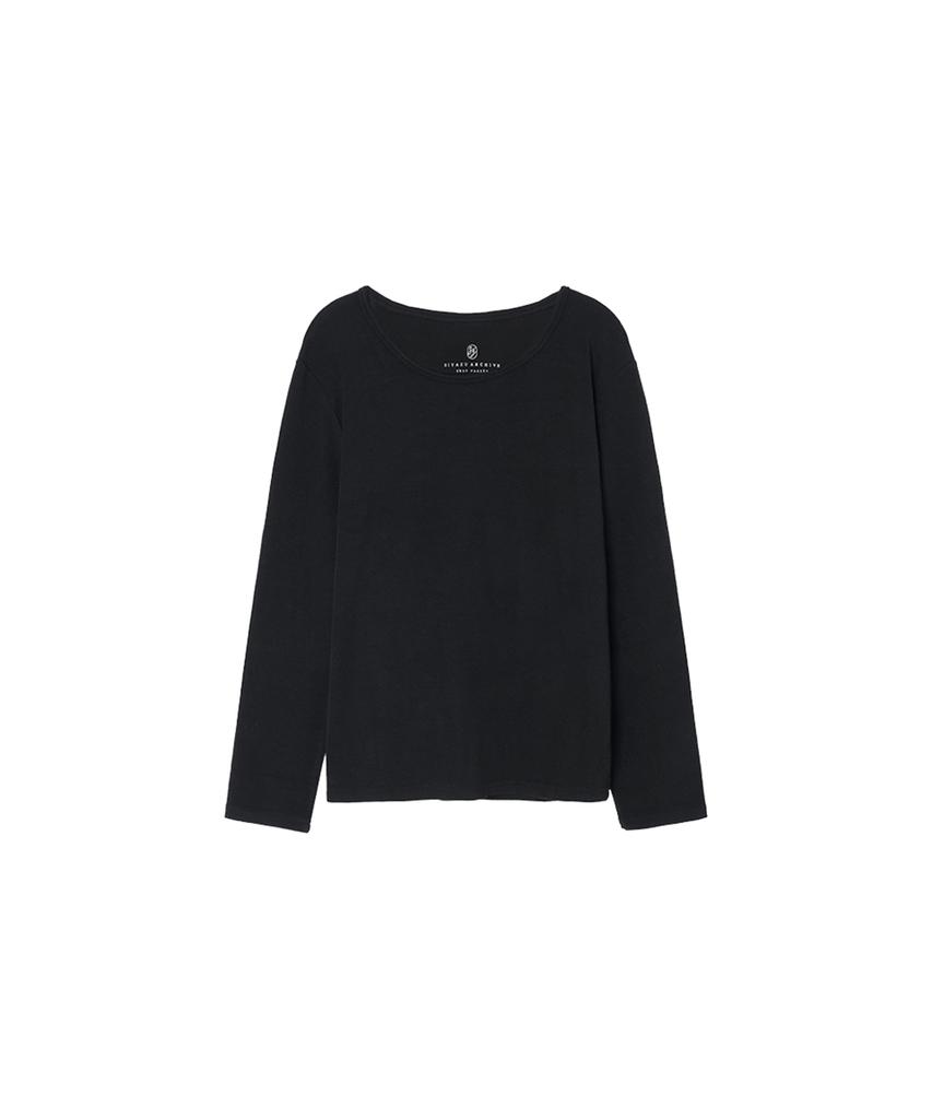 Siyajyu Sitp5164 Round Neck Long Sleeve T-Shirt_Black